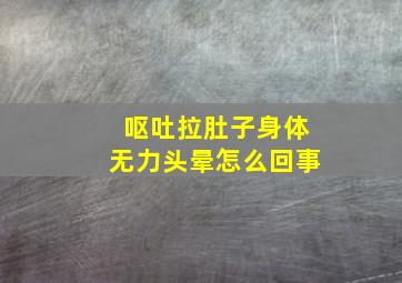 呕吐拉肚子身体无力头晕怎么回事