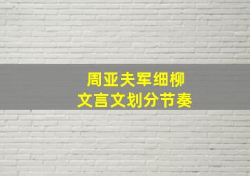 周亚夫军细柳文言文划分节奏