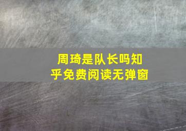 周琦是队长吗知乎免费阅读无弹窗