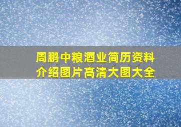 周鹏中粮酒业简历资料介绍图片高清大图大全