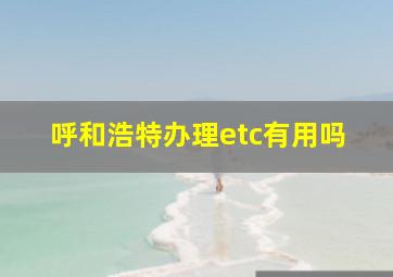 呼和浩特办理etc有用吗