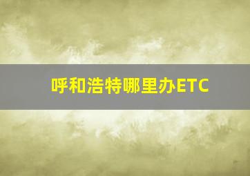 呼和浩特哪里办ETC