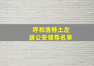 呼和浩特土左旗公安领导名单