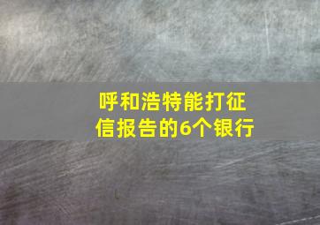 呼和浩特能打征信报告的6个银行