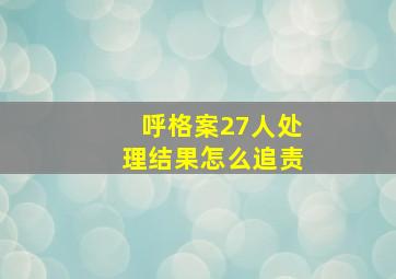 呼格案27人处理结果怎么追责