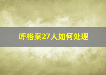 呼格案27人如何处理