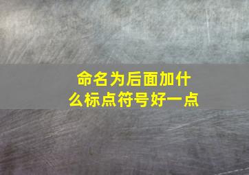 命名为后面加什么标点符号好一点