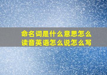 命名词是什么意思怎么读音英语怎么说怎么写