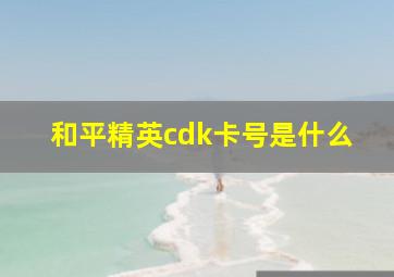 和平精英cdk卡号是什么