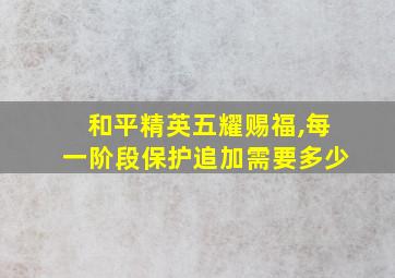 和平精英五耀赐福,每一阶段保护追加需要多少