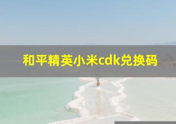 和平精英小米cdk兑换码