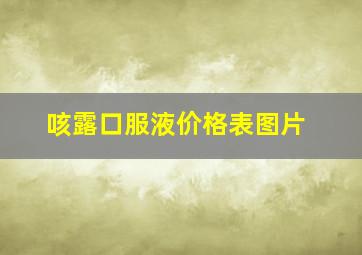 咳露口服液价格表图片