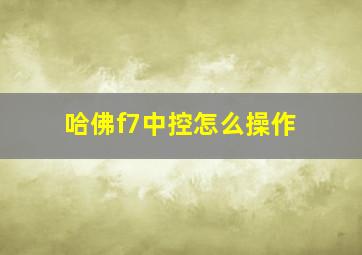 哈佛f7中控怎么操作