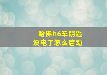 哈佛h6车钥匙没电了怎么启动