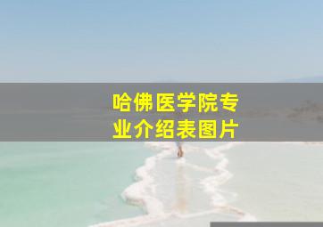 哈佛医学院专业介绍表图片