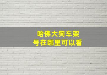 哈佛大狗车架号在哪里可以看