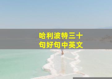 哈利波特三十句好句中英文