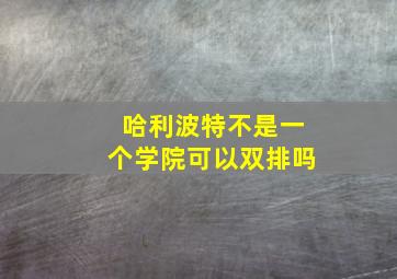 哈利波特不是一个学院可以双排吗