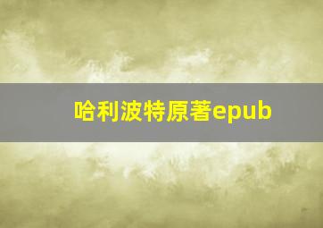 哈利波特原著epub