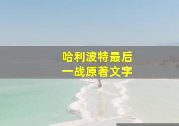 哈利波特最后一战原著文字