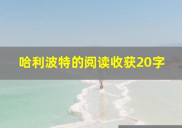 哈利波特的阅读收获20字