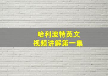 哈利波特英文视频讲解第一集