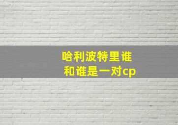 哈利波特里谁和谁是一对cp