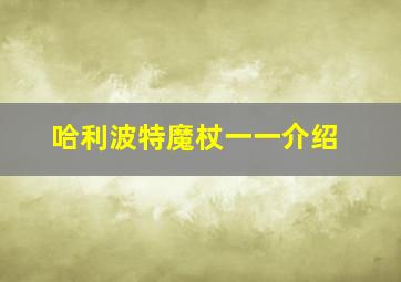 哈利波特魔杖一一介绍