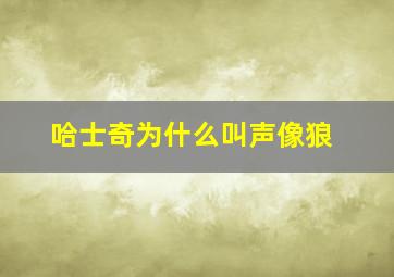 哈士奇为什么叫声像狼