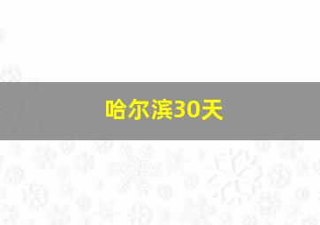 哈尔滨30天