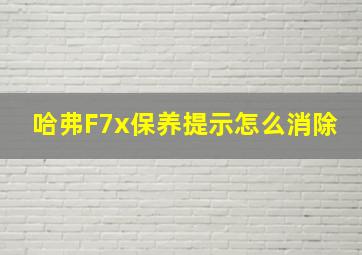 哈弗F7x保养提示怎么消除