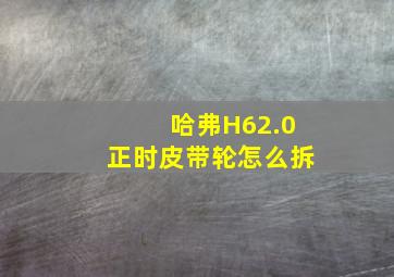 哈弗H62.0正时皮带轮怎么拆