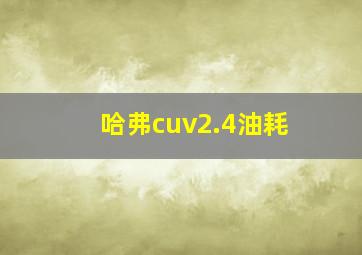 哈弗cuv2.4油耗