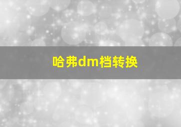 哈弗dm档转换