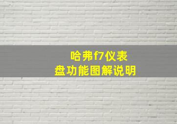 哈弗f7仪表盘功能图解说明