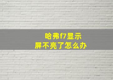 哈弗f7显示屏不亮了怎么办