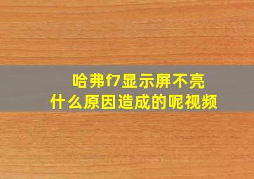 哈弗f7显示屏不亮什么原因造成的呢视频