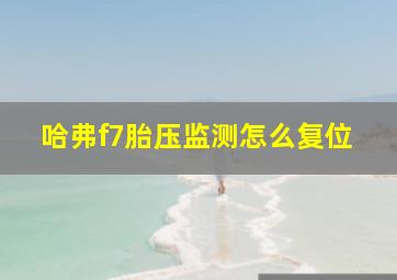 哈弗f7胎压监测怎么复位