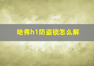 哈弗h1防盗锁怎么解