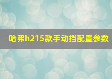 哈弗h215款手动挡配置参数