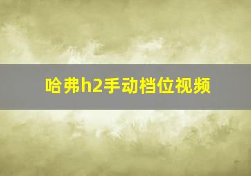 哈弗h2手动档位视频