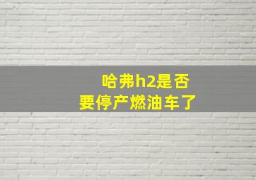 哈弗h2是否要停产燃油车了