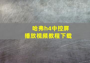 哈弗h4中控屏播放视频教程下载