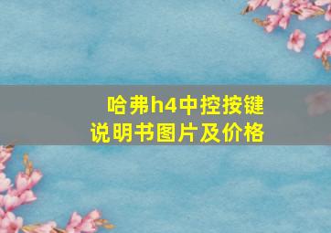 哈弗h4中控按键说明书图片及价格