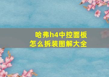 哈弗h4中控面板怎么拆装图解大全