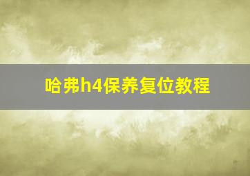 哈弗h4保养复位教程