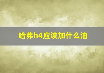 哈弗h4应该加什么油