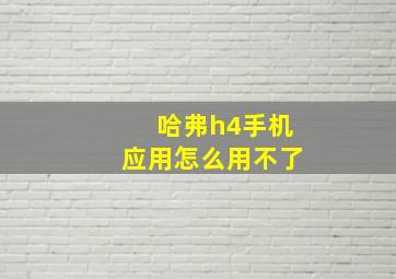 哈弗h4手机应用怎么用不了