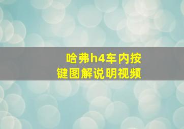 哈弗h4车内按键图解说明视频