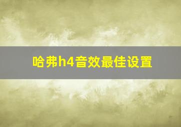 哈弗h4音效最佳设置